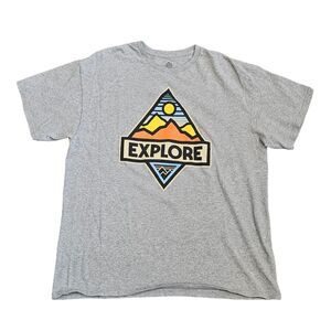 "Explore" Men's Short Sleeve Cotton Blend Graphic T-Shirt Size XL